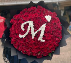 Luxury Red Roses Bouquet With Personalised Design