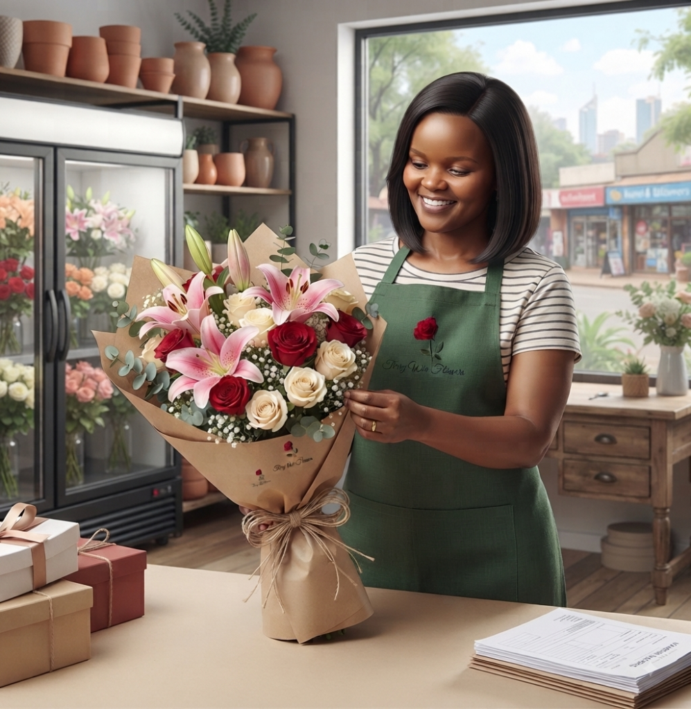 Order your flower bouquet from Terry Win Flowers with guaranteed same-day flower delivery in nairobi